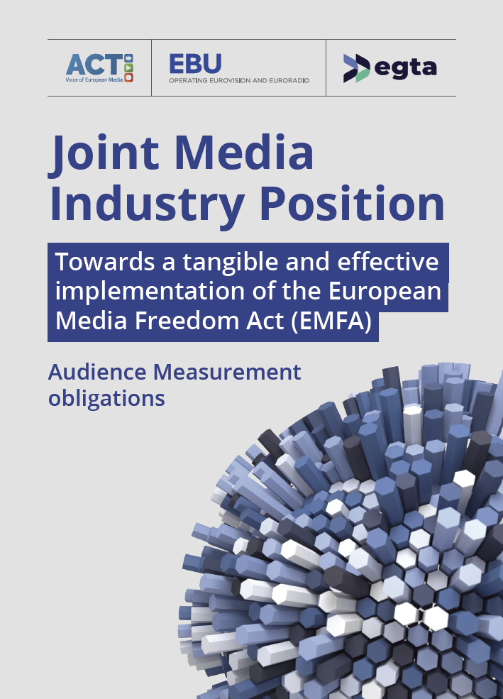 Joint Media Industry Position: Towards a tangible and effective implementation of the European Media Freedom Act (EMFA) - Audience measurement obligations